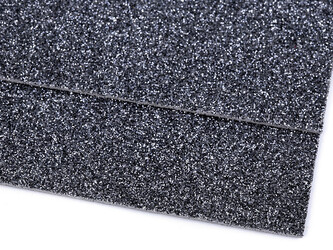Pěnová guma Moosgummi s glitry 20x30 cm - 10 ks - 10 šedá tmavá