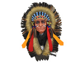 Závěsná dekorace Indiánský náčelník 50 cm - var. D