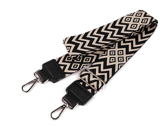 Textilní ucho / popruh na tašku s karabinami šíře 5 cm - 1 ks - 9 černá