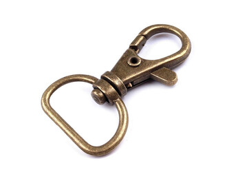 Kovová karabina s obrtlíkem průvlek 18 mm - 20 ks - 2 staromosaz