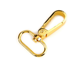 Kovová karabina s obrtlíkem průvlek 25 mm - 2 ks - 4 žluté zlato