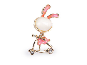 Brož králíček, ovečka, žirafa, liška - 1 ks - 3 růžová sv. zajíc