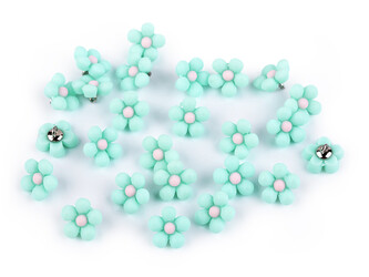 Knoflík 3D květ velikost 22" - 25 ks - 3 mint