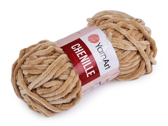 Pletací žinylková příze Chenille 100 g - 1 ks - 10 (547) béžová velbloudí