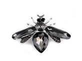 Brož s broušenými kamínky včela - 1 ks - 2 antracit