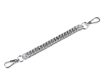 Řetízek / ucho na kabelku s karabinou délka 25 cm - 1 ks - 1 nikl