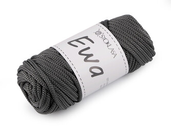 Pletací a háčkovací příze macrame Ewa Ø4 mm 90 g - 1 ks - 9 šedá