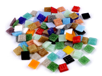 Mozaikové kamínky skleněné 1 kg - 1 ks - 2 (10x10 mm) multikolor