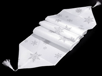 Běhoun / ubrus 35x180 cm vánoční - 1 ks - 1 bílá