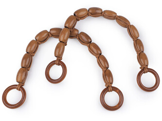 Ucha na tašky z dřevěných válečků - 2 ks - 6 hnědá světlá