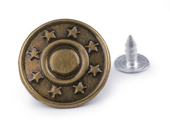 Riflový knoflík Jeans velikost 32" - 100 ks - 11 staromosaz