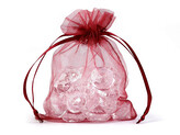 Dárkový pytlík 9x11 cm organza - 10 ks - 17 bordó sv.