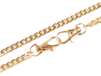 Řetízek plochý na kabelky s karabinou délka 115; 120 cm - 1 ks - 4 (120 cm) zlatá klasik