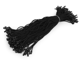 Šňůrka na visačku bavlněná s pojistkou - 1000 ks - 3 černá