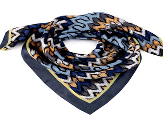 Saténový šátek 70x70 cm - 1 ks - 2 modrá