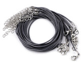 Splétaná šňůrka s karabinkou délka 45 cm - 10 ks - 14 šedá tmavá