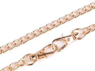 Řetízek na kabelky s karabinou délka 120 cm - 1 ks - 3 růžové zlato