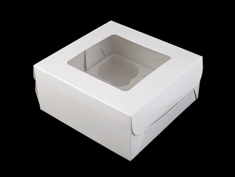 Papírová krabice s průhledem - 10 ks - bílá