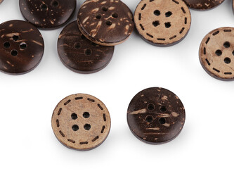 Knoflík kokos oboustranný velikost 24", 28", 36", 40", 48" - 50 ks - 2 (28") přírodní stř.