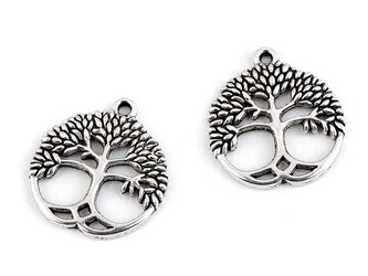 Přívěsek strom života Ø23 mm - 10 ks - platina s patinou