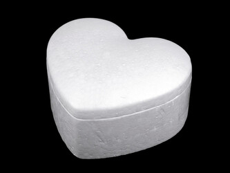 Krabička srdce k dotvoření 12,5x15 cm polystyren - 1 ks - bílá