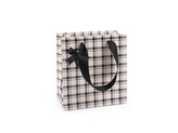 Dárková taška káro s mašlí - 4 ks - 4 krémová nejsvět.