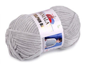 Pletací žinylková příze Dolphin Baby 100 g - 1 ks - 26 (80357) šedá světlá