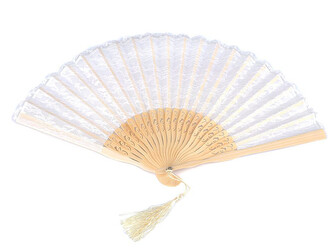 Vějíř krajkový - 1 ks - 1 krémová nejsvět.