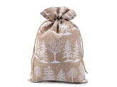 Vánoční dárkový pytlík stromeček 20x30 cm imitace juty - 10 ks - 2 režná přírodní