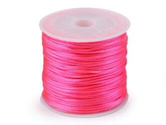 Saténová šňůra Ø1 mm - 1 ks - 27 růžová neon