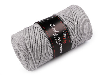 Pletací příze Cordy Macrame 250 g - 1 ks - 7 (8231) šedá světlá
