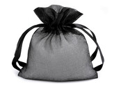 Dárkový pytlík s kovovým leskem 10x12,5 cm organza shine - 10 ks - 7 černá