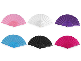 Vějíř textilní k dotvoření - 12 ks - mix č. 1