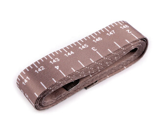 Saténový krejčovský metr - 10 ks - 2 béžová tmavá