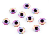 Skleněné oči k nalepení Ø10 a 12 mm - 10 ks - 7 (12 mm) fialová sv.