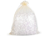Dárkový pytlík 21x29 cm organza - 10 ks - 8 krémová světlá