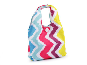 Skládací nákupní taška 35x35 cm pevná - 1 ks - 18 multikolor chevron