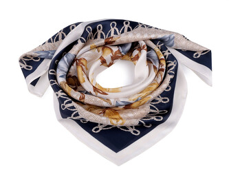 Saténový šátek 70x70 cm - 1 ks - 1 béžová světlá