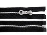Kostěný zip, imitace kovu No 8 délka 90 cm bundový - 1 ks - černá