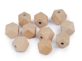 Dřevěné korálky nelakované 15x15 mm - 50 ks - přírodní