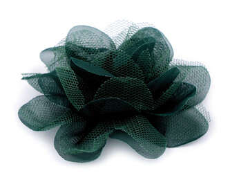 Šifónový květ Ø8 a 9 cm - 4 ks - 12 (9 cm) zelená tm.