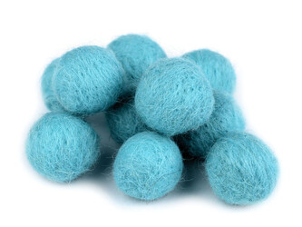 Plstěná kulička / bambulka Ø20-25 mm - 200 ks - 5 tyrkys