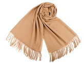 Šátek / šála typu pashmina s třásněmi 65x180 cm - 1 ks - 33 béžová velbloudí