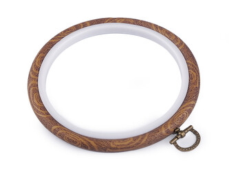 Vyšívací kruh / rámeček k zavěšení Ø12 cm - 10 ks - 2 hnědá