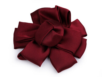 Saténový květ k našití a nalepení Ø6,5 cm - 10 ks - 6 bordó sv.