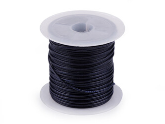 Šňůrka hlazená, lesklá Ø1 mm - 25 ks - 7 modrá tmavá