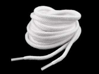 Bavlněné tkaničky do bot, tenisek, mikin délka 120 cm - 10 ks - 1 bílá