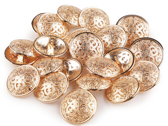 Kovový knoflík filigrán velikost 34", 36" - 25 ks - 6 (36") růžové zlato