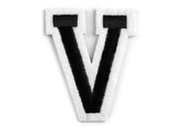 Nažehlovačka písmena - 10 ks - 22 "V" černá
