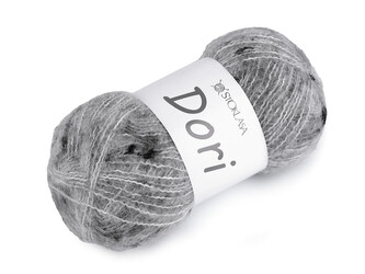 Pletací mohérová příze s nopky Dori 100 g - 1 ks - 8 (F015) šedá